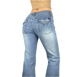 Y2K Angels Low Rise Flare Jeans (M)