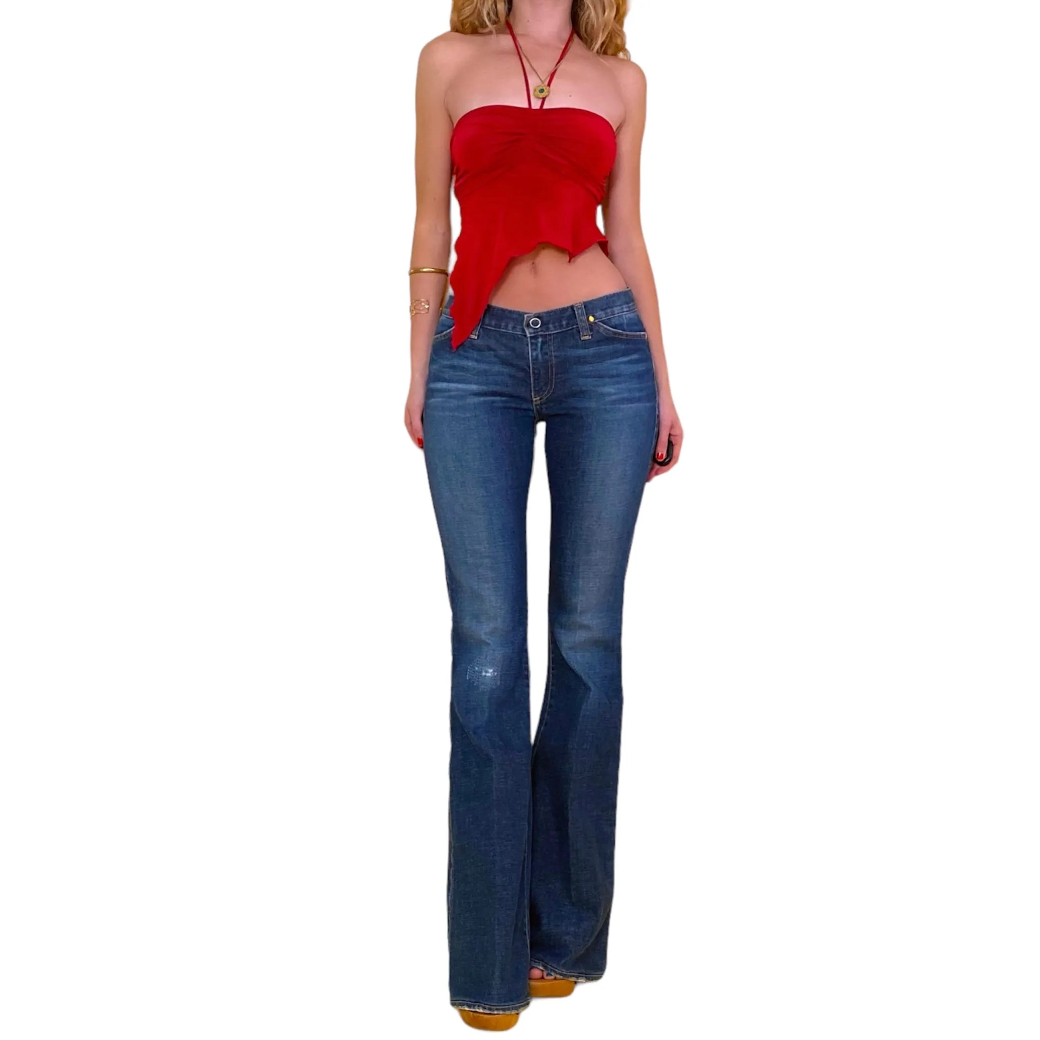 Y2k Dark Wash Low Rise Jeans (S)