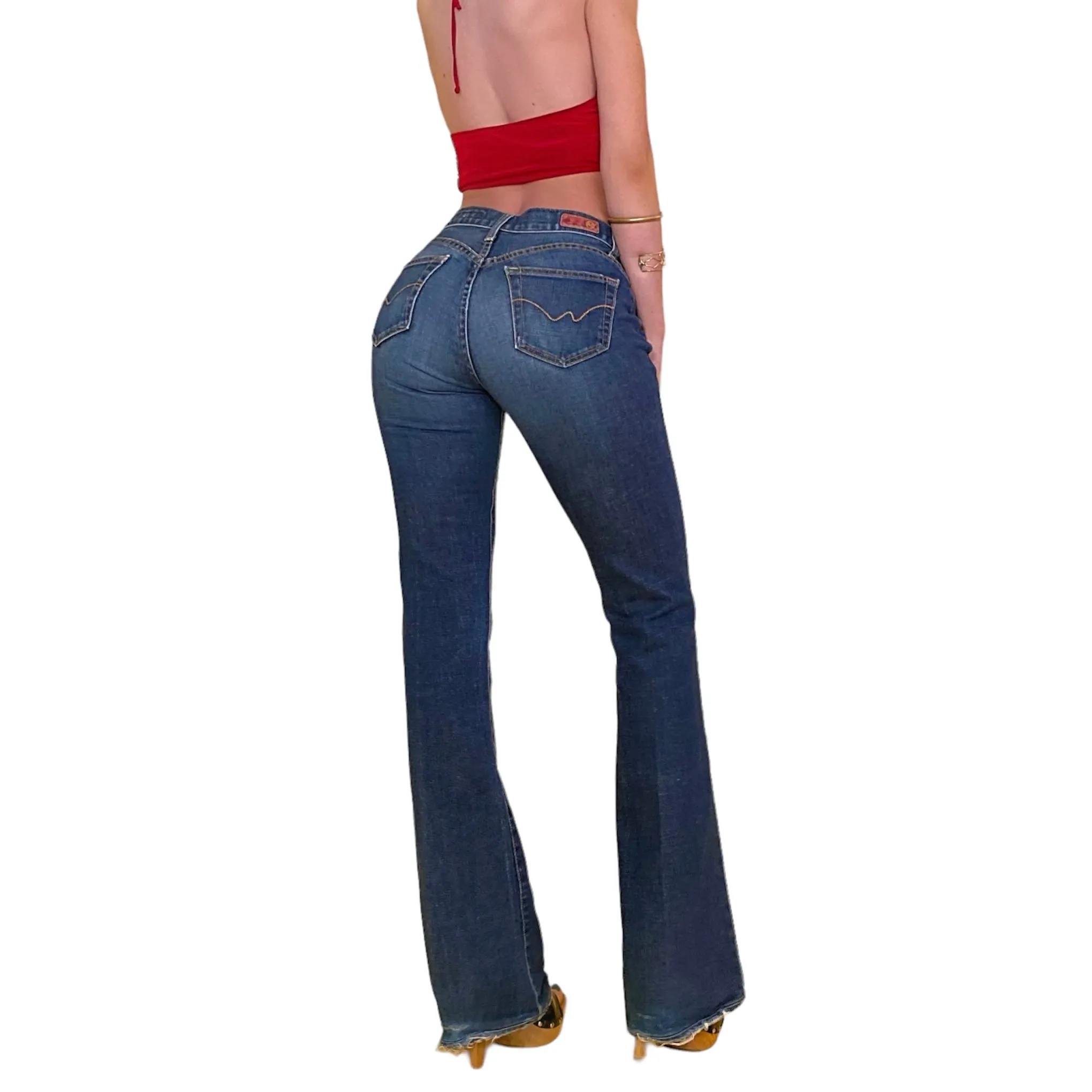 Y2k Dark Wash Low Rise Jeans (S)