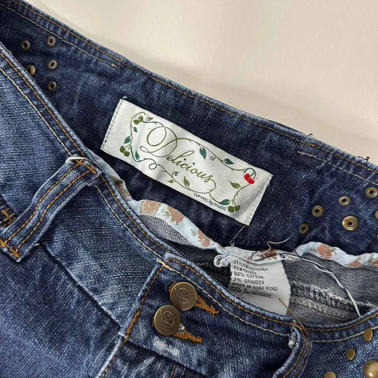 Y2K Lace Up Flare Jeans (S)