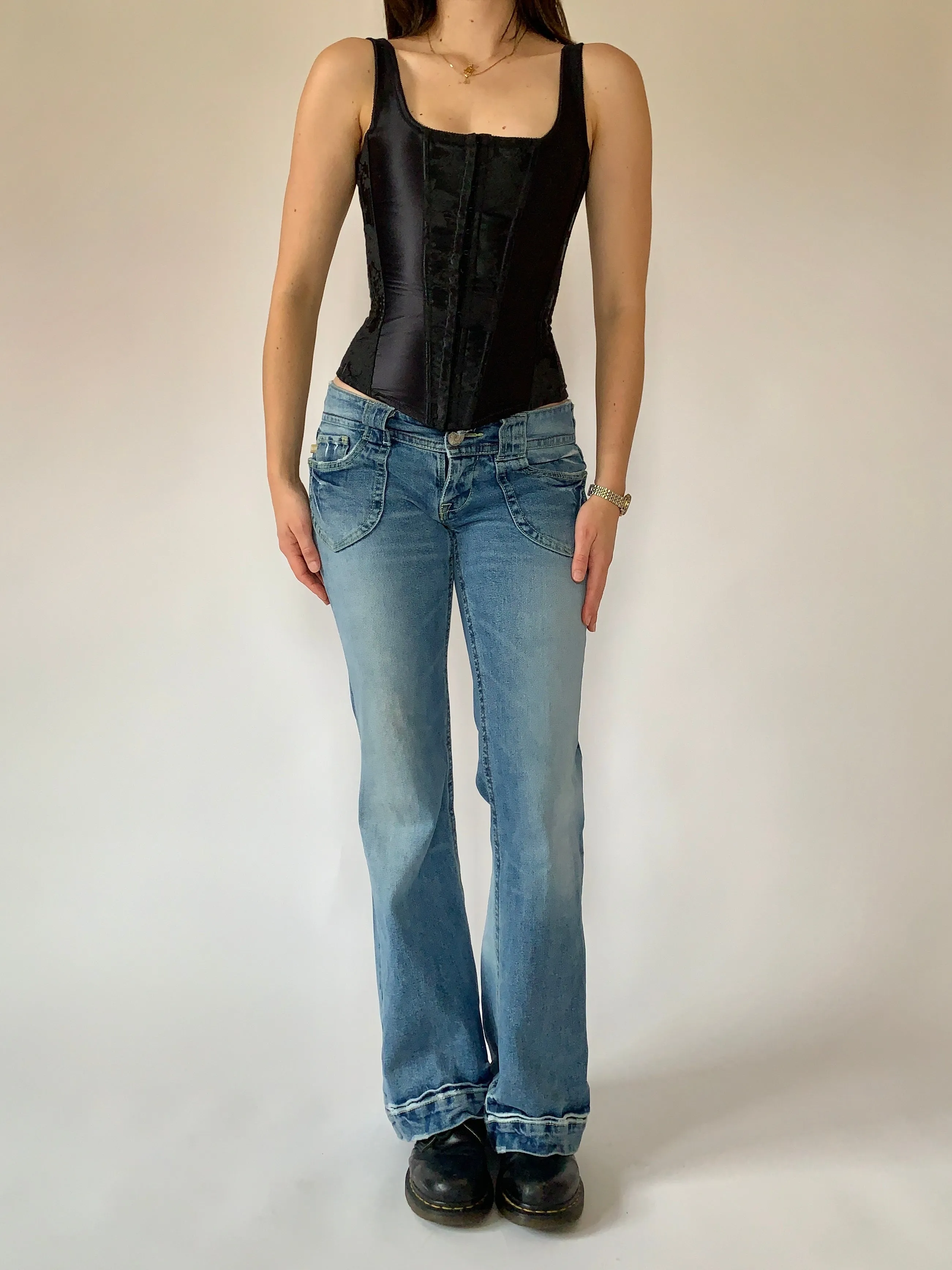 Y2K Low Rise Flare Jeans (S)