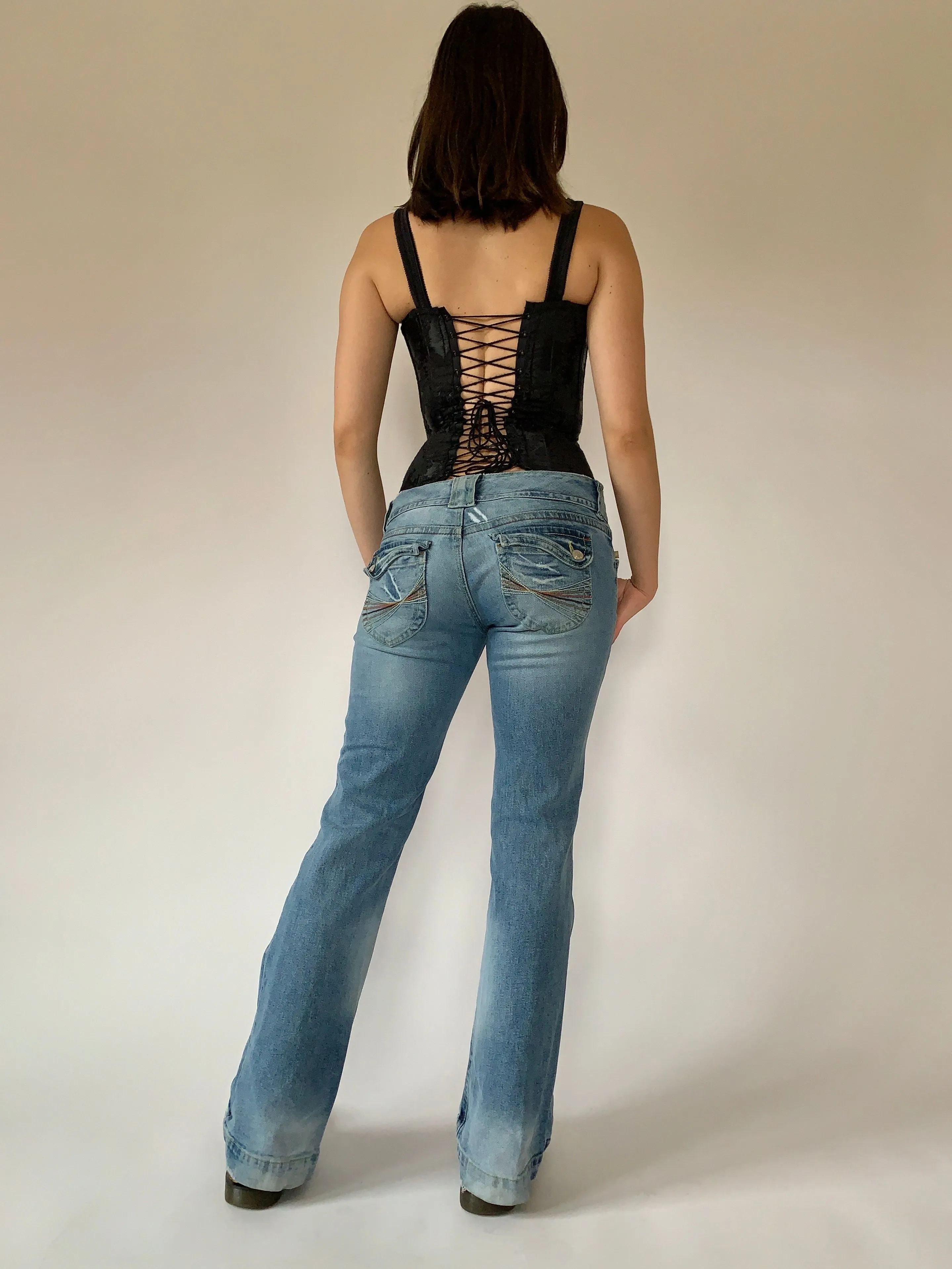 Y2K Low Rise Flare Jeans (S)