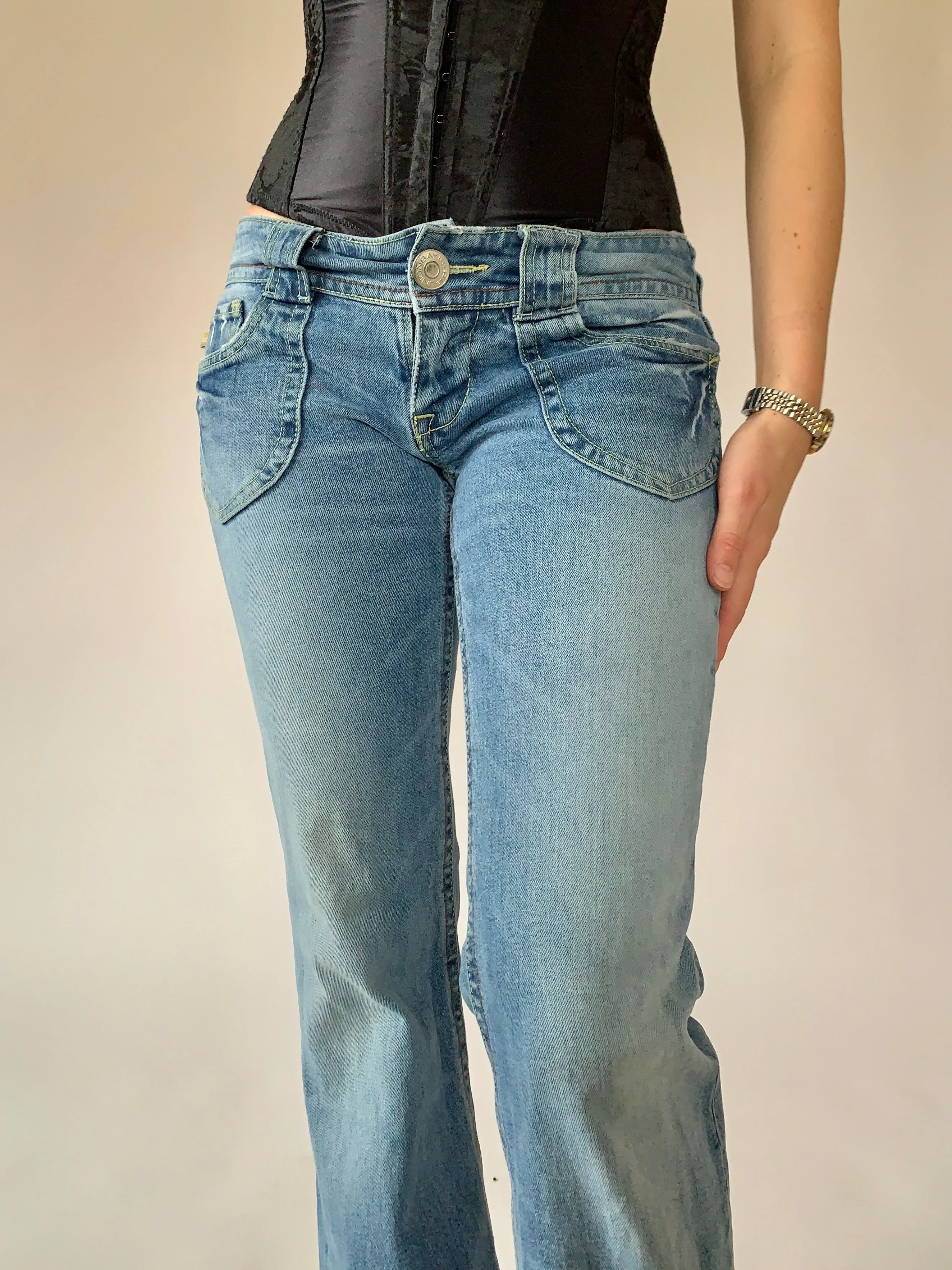 Y2K Low Rise Flare Jeans (S)